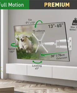 Alternative view of Barkan BM343XL Monitor Wall Mount 13"~65" 36Kg Full Motion