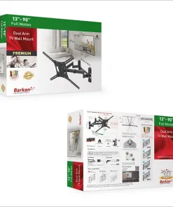 ⁦Barkan BM464 Monitor Wall Mount 13"~90" 60Kg Full Motion⁩ – תמונה ⁦8⁩