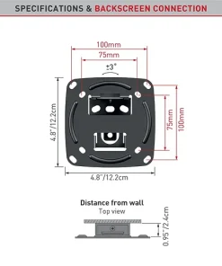 ⁦Barkan E100 Monitor Wall Mount 13"~29" 15Kg Fixed⁩ – תמונה ⁦4⁩