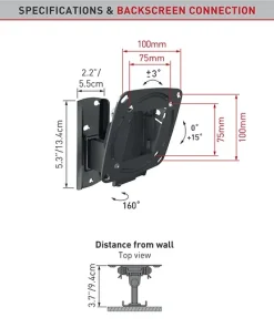 ⁦Barkan E120 Monitor Wall Mount 13"~29" 15Kg Swivel & Tilt⁩ – תמונה ⁦4⁩