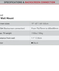 ⁦Barkan E302+ Monitor Wall Mount 13"~65" 50Kg Fixed⁩ – תמונה ⁦5⁩