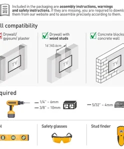 ⁦Barkan E302+ Monitor Wall Mount 13"~65" 50Kg Fixed⁩ – תמונה ⁦9⁩