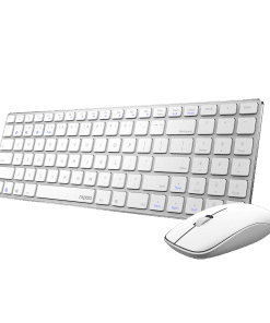 Alternative view of סט מקלדת ועכבר אלחוטי Rapoo 9300MB E.H לבן