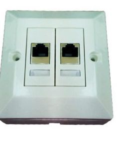 קופסא על הטיח Dual port + Keystone Jack Cat5E RJ45 45mm